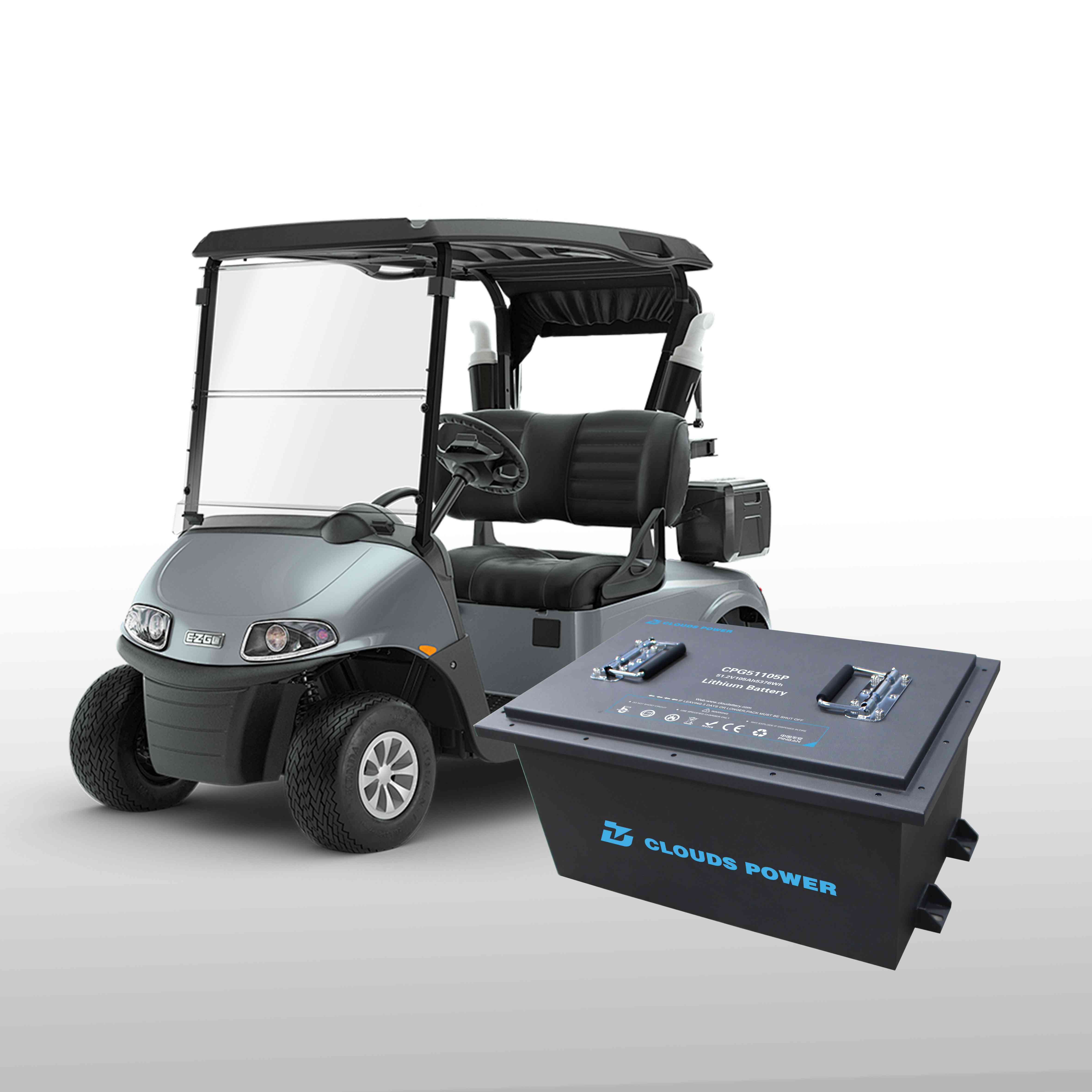 云电源51.2V105AH LIFEPO4图标电动高尔夫球车电池 